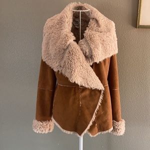AMERICAN RAGJacket Super Soft Vegan Fur & Suede nwot